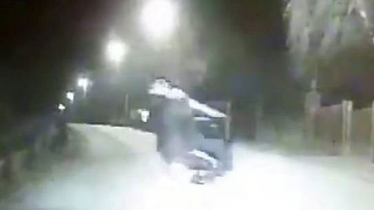 Scooter yobs crash